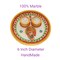 Indian White Marble Pooja Thali Set Ganesha Haldi Kumkum Holder Pooja Return Gift Indian Housewarming Roli Chawal Platter Hindu Mandir Pooja Decor
